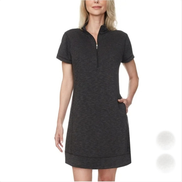 Legendary Outfitters Ladies' Quarter Zip Dress with Pockets Black - Picture 1 of 7
